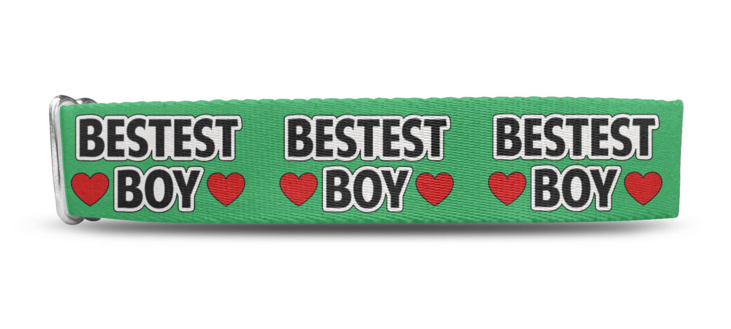 Bestest Boy Dog Collar, Spoiled Dog Collar, Funny Collar 1" & 1.5"