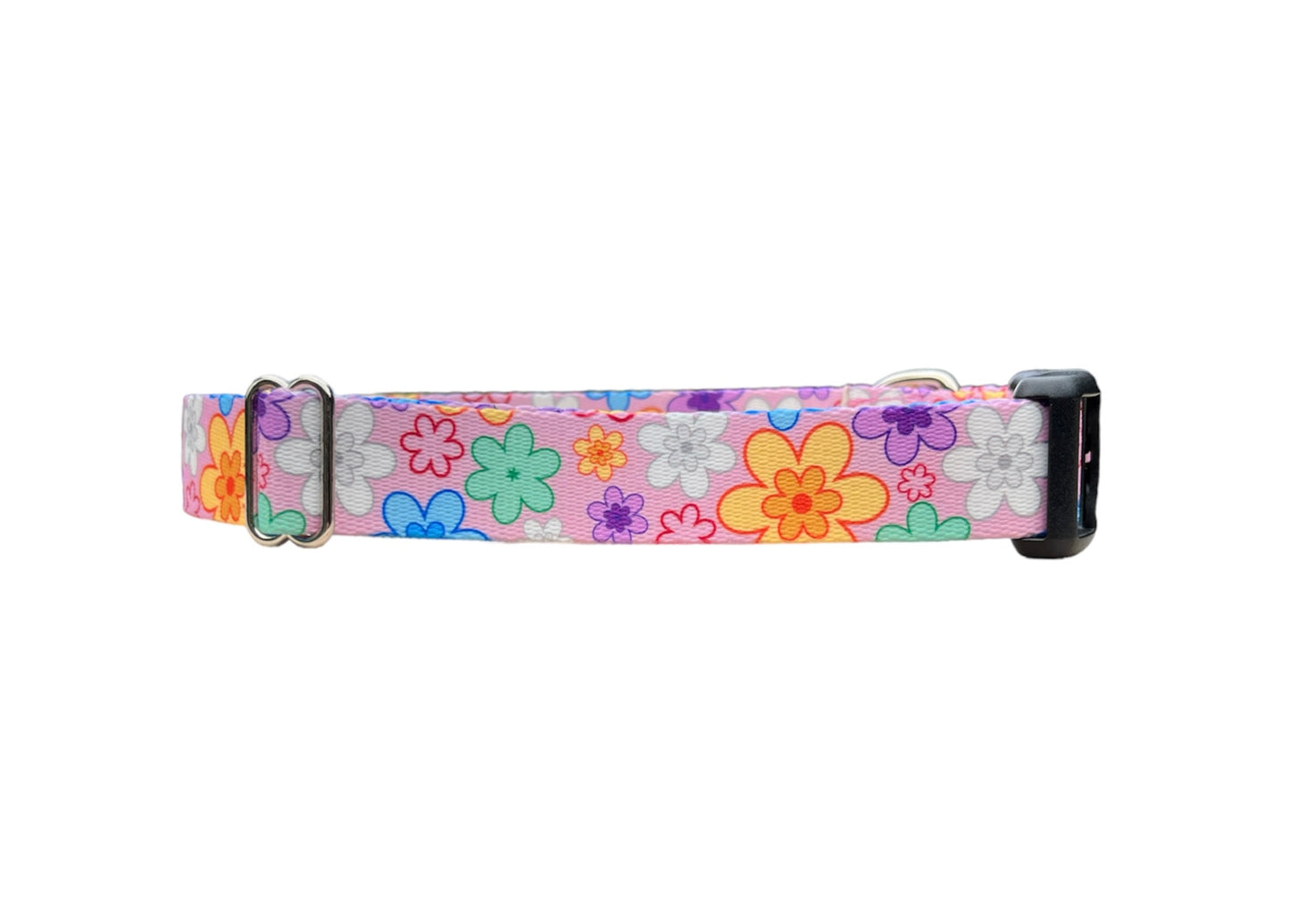 Pink Daisies Dog Collar, Flower Dog Collar, Pink Dog Collar, Girl Dog Collar 1" & 1.5"
