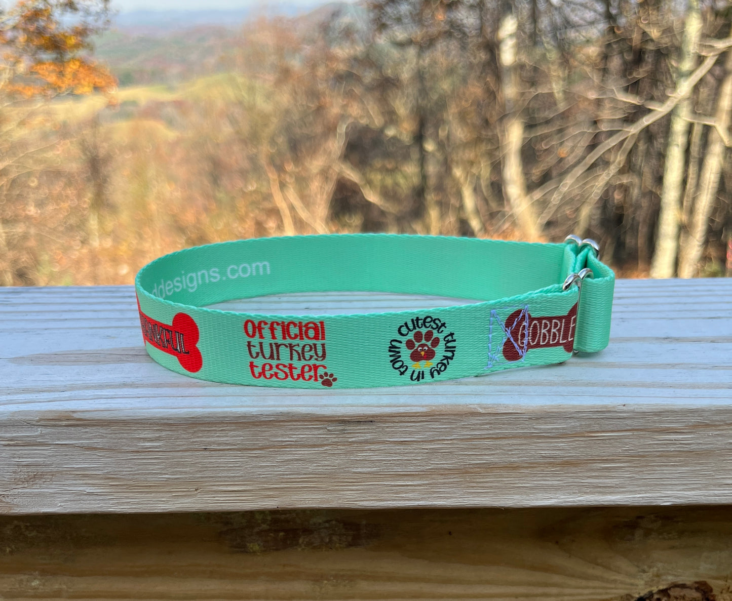 Thanksgiving Dog Collar, Turkey Dog Collar, Holiday Dog Collar