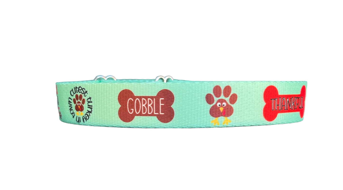 Thanksgiving Dog Collar, Turkey Dog Collar, Holiday Dog Collar