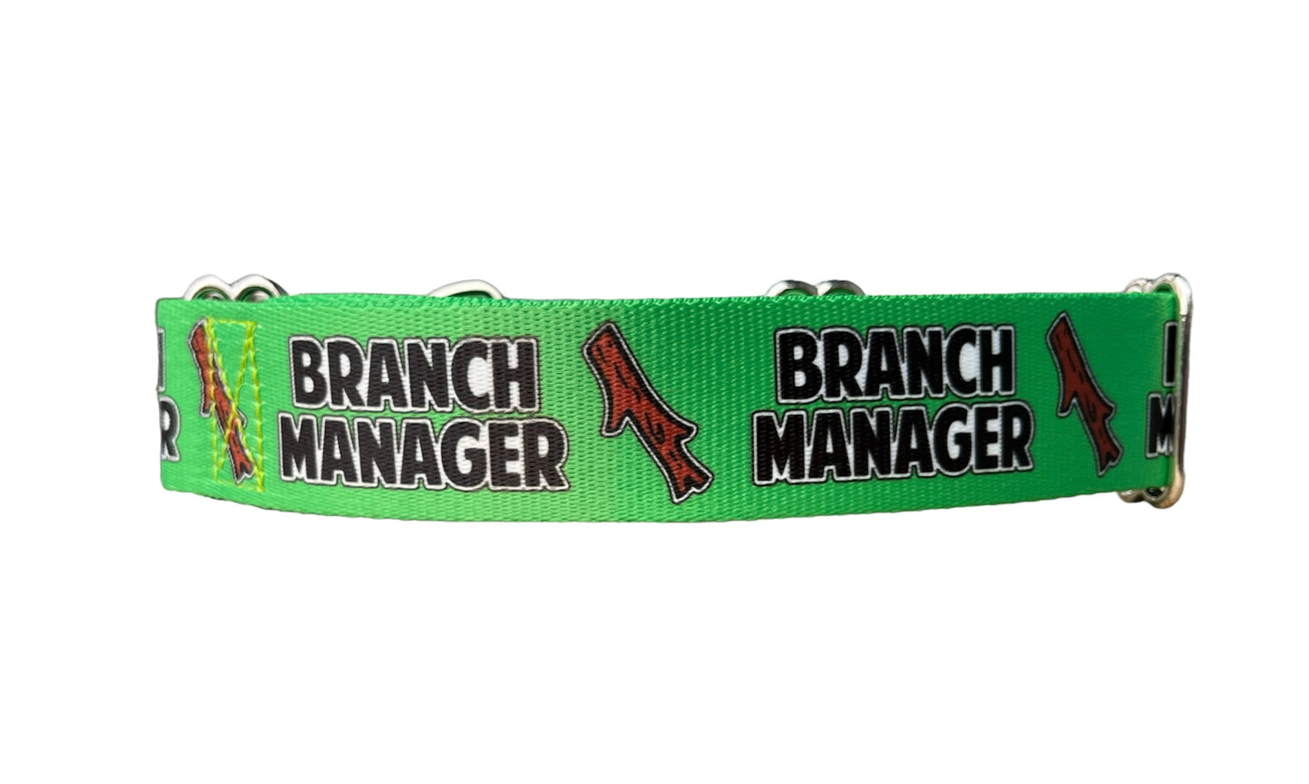 Branch Manager Nickname Dog Collar, Funny Dog Collar 1" & 1.5"