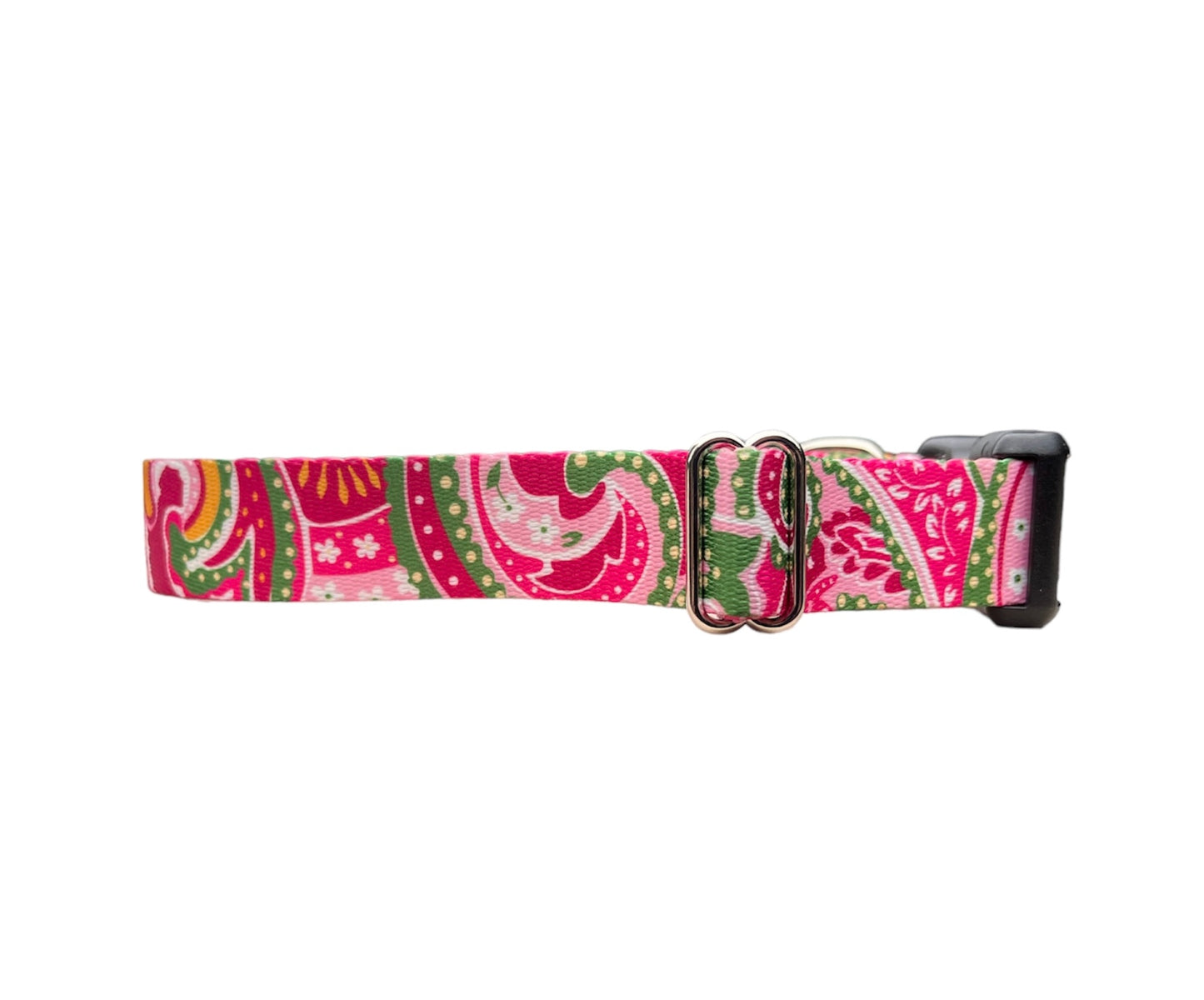 Pink Paisley Dog Collar, Girl Dog Collar, Pink Dog Collar 1" & 1.5"