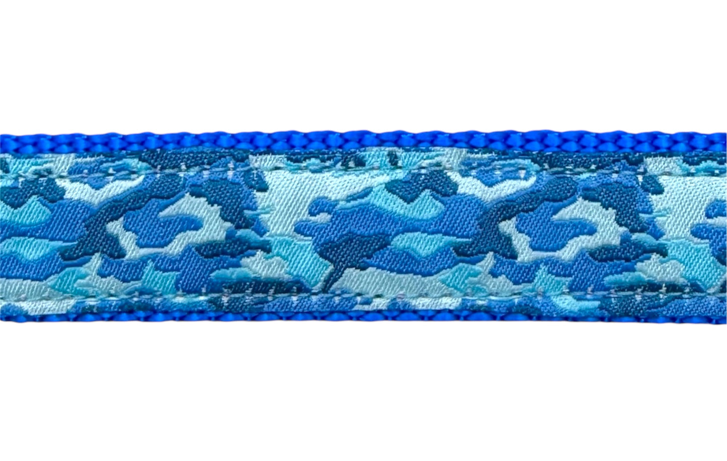 Blue Camo Ribbon Dog Collar 1"