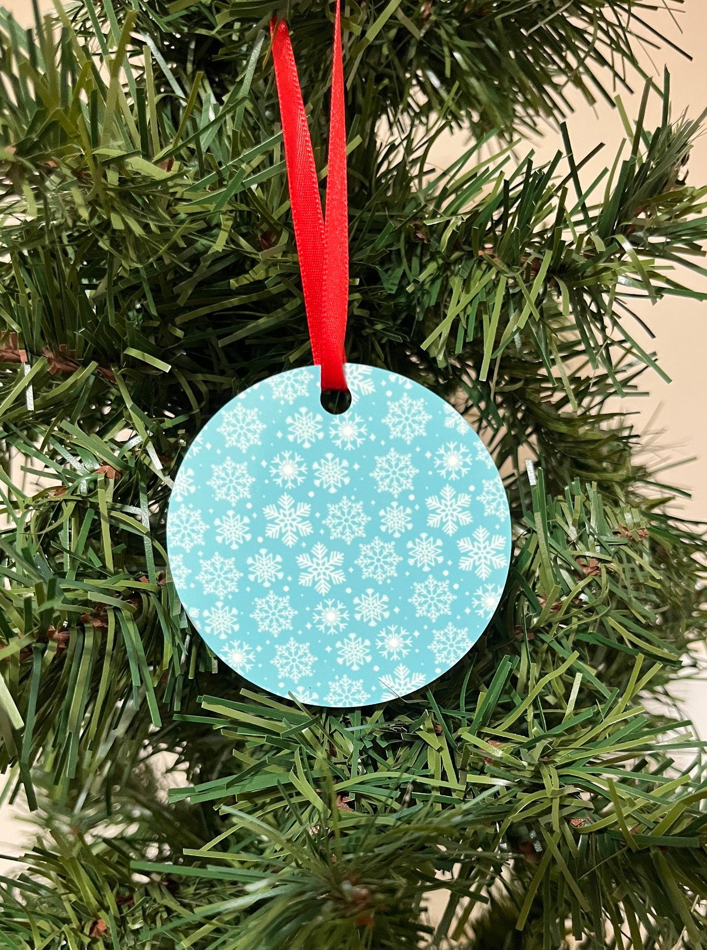 Personalized Zip Code City State Christmas Ornament TURQUOISE, Hometown Ornament