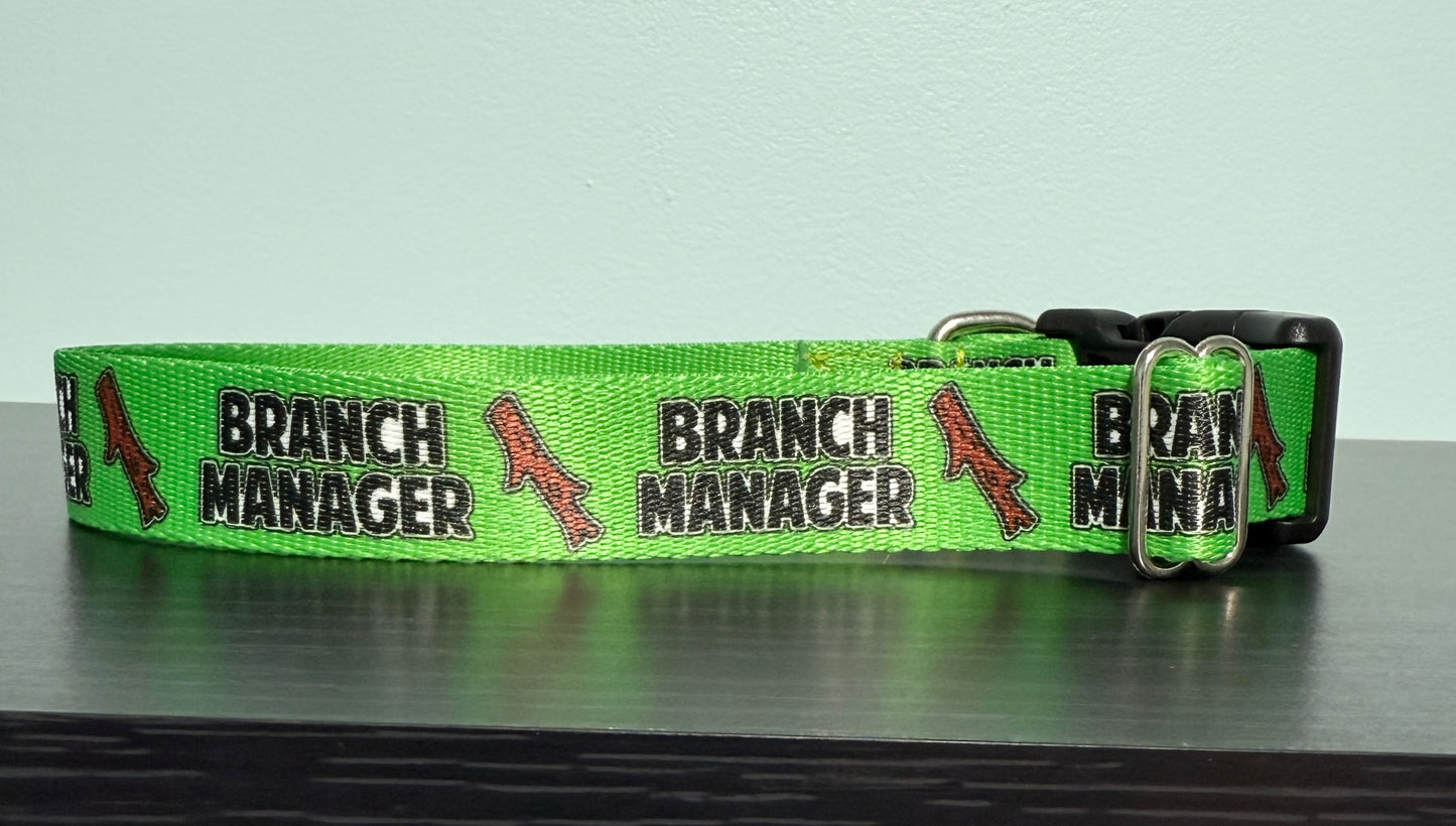 Branch Manager Nickname Dog Collar 1" Medium 14-18" Neck SALE