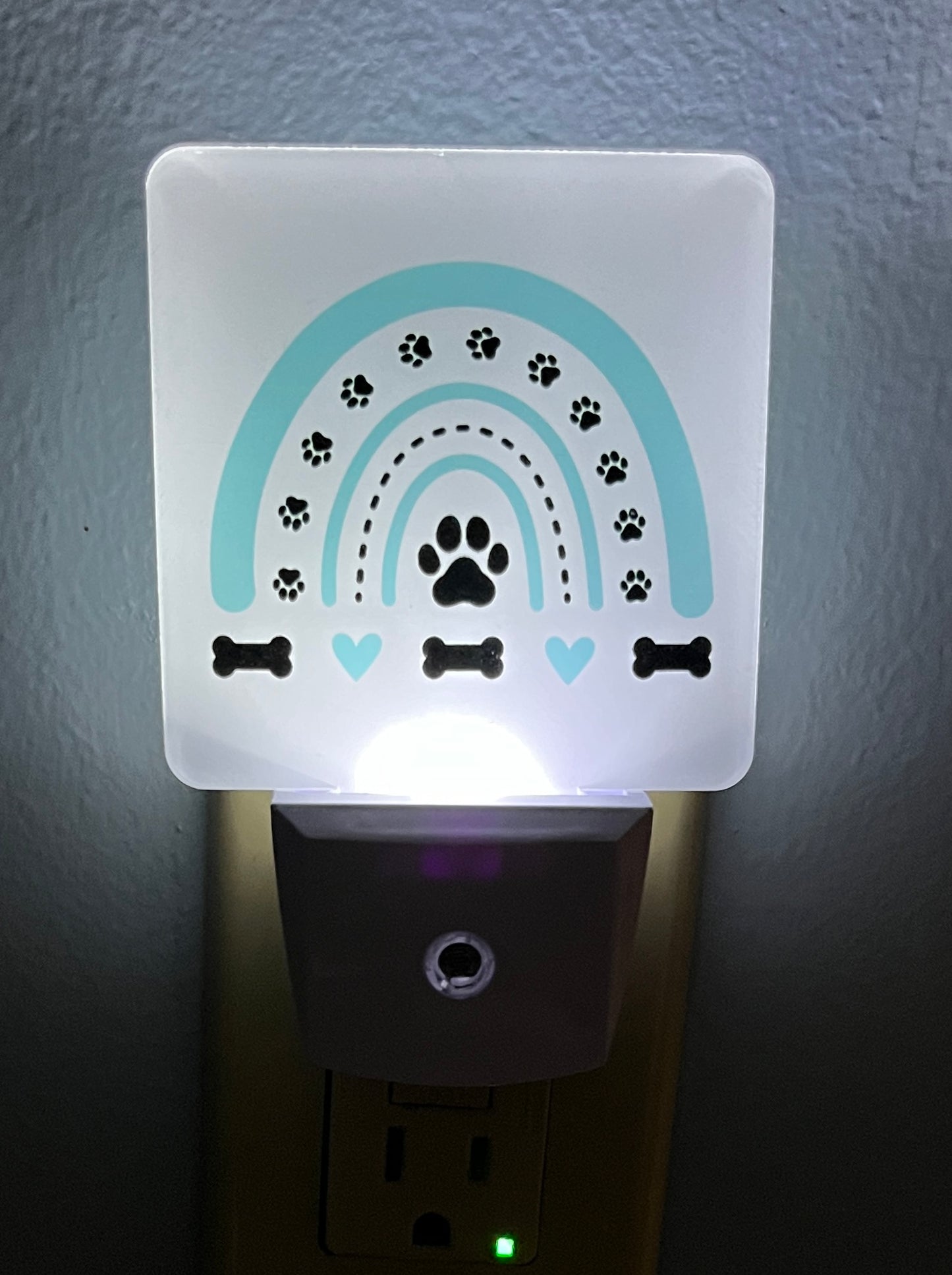 Rainbow Dog Print Night Light