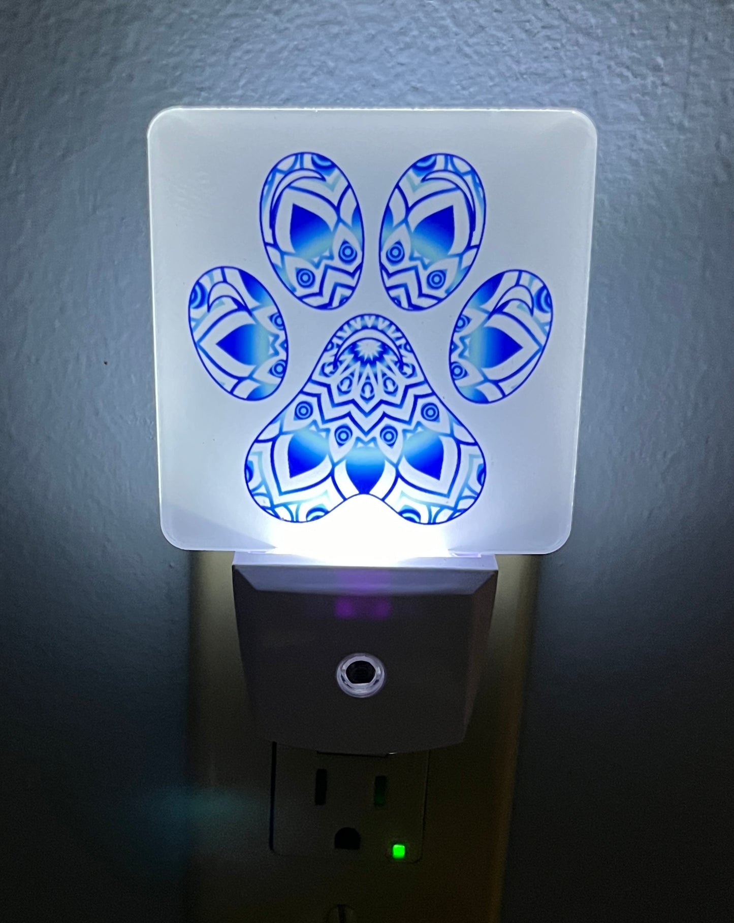 Blue Mosaic Dog Paw Night Light