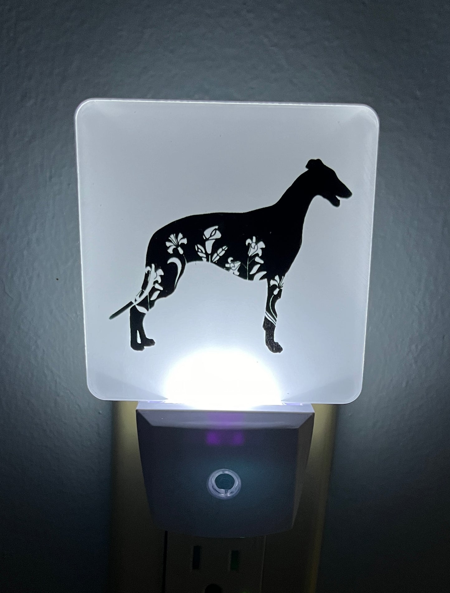 Greyhound With Flowers Night Light