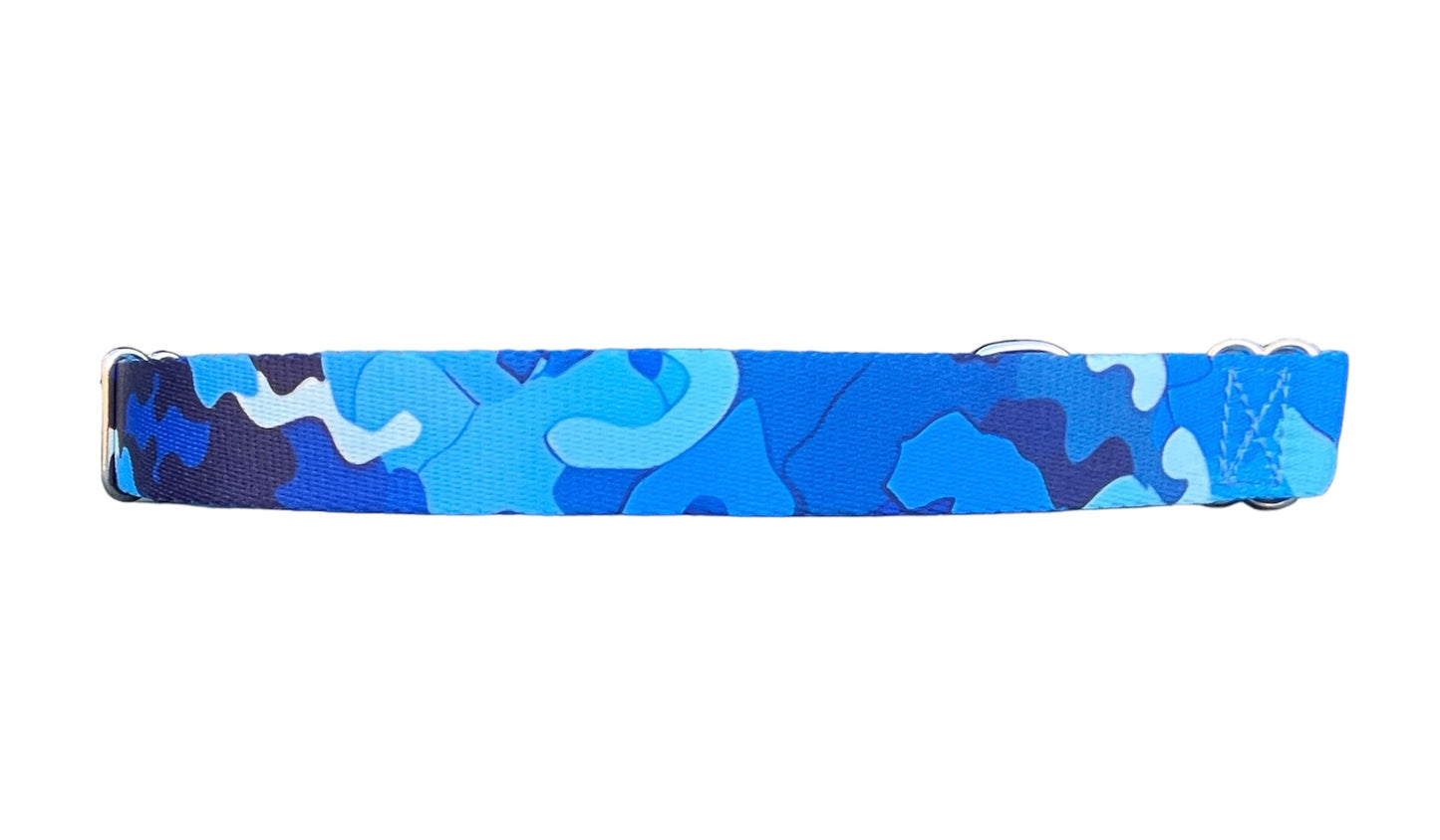 Blue Camo Dog Collar 1" & 1.5"