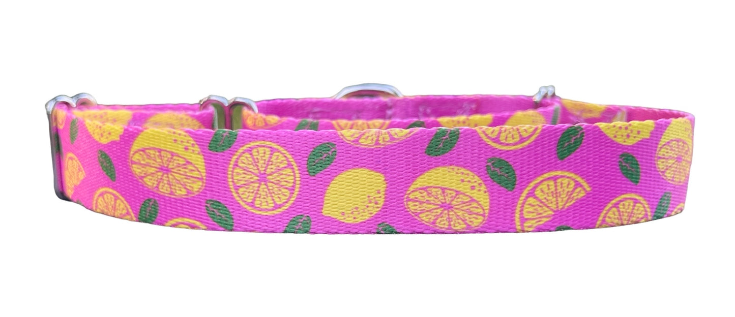 Pink Lemons Dog Collar 1" & 1.5"
