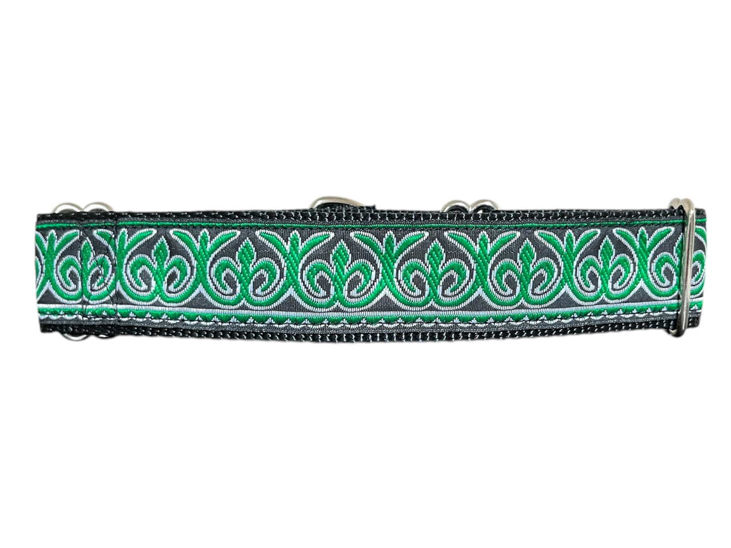 Green Scroll Dog Collar 1.5" Width