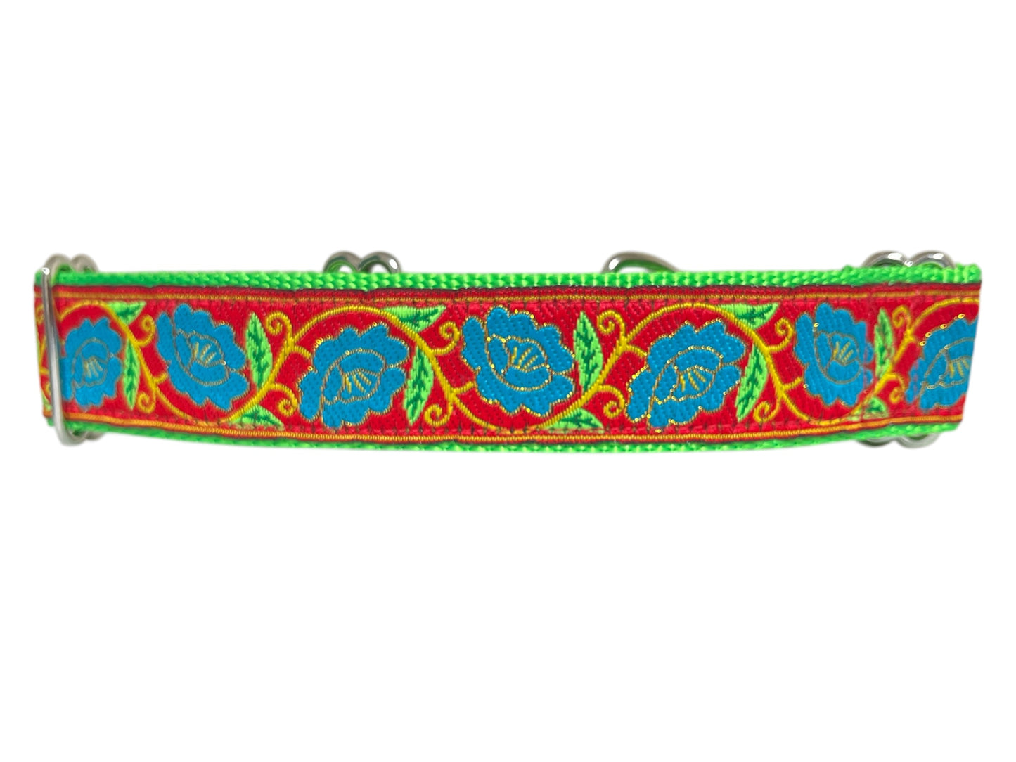 Blue Cornflower Diamond Dog Collar 1.5" Width