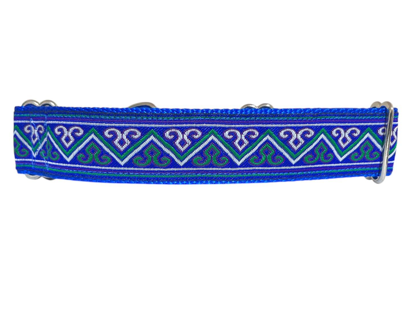 Blue Zigzag Dog Collar 1.5" Width