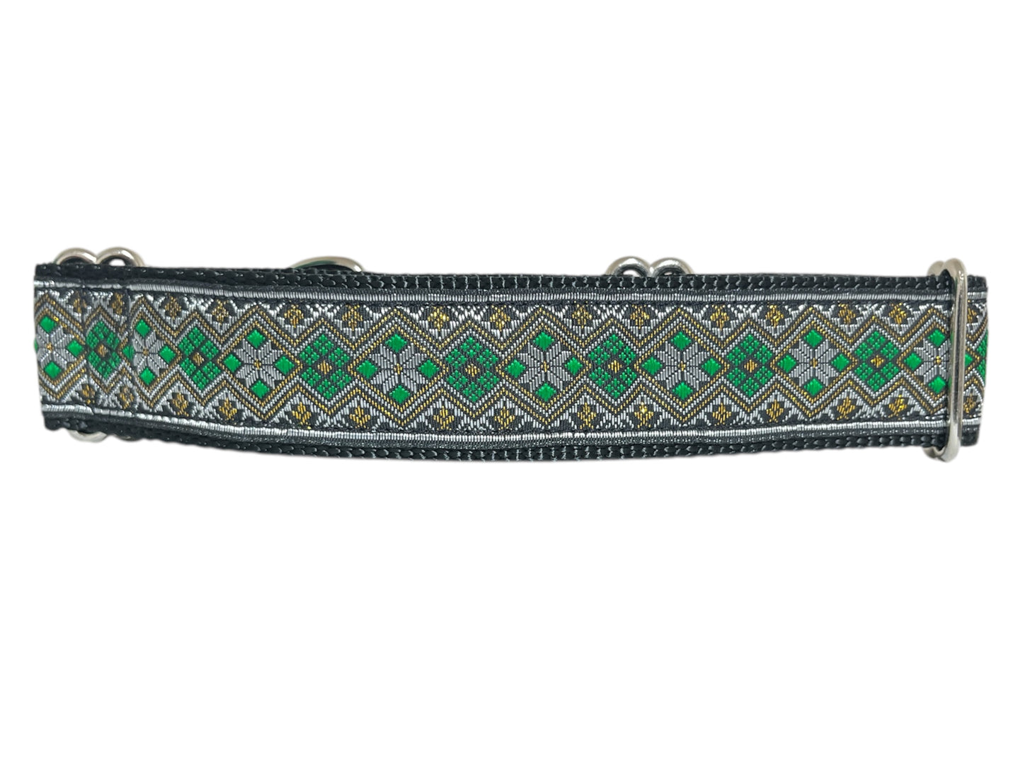 Green Diamonds Dog Collar 1.5" Width