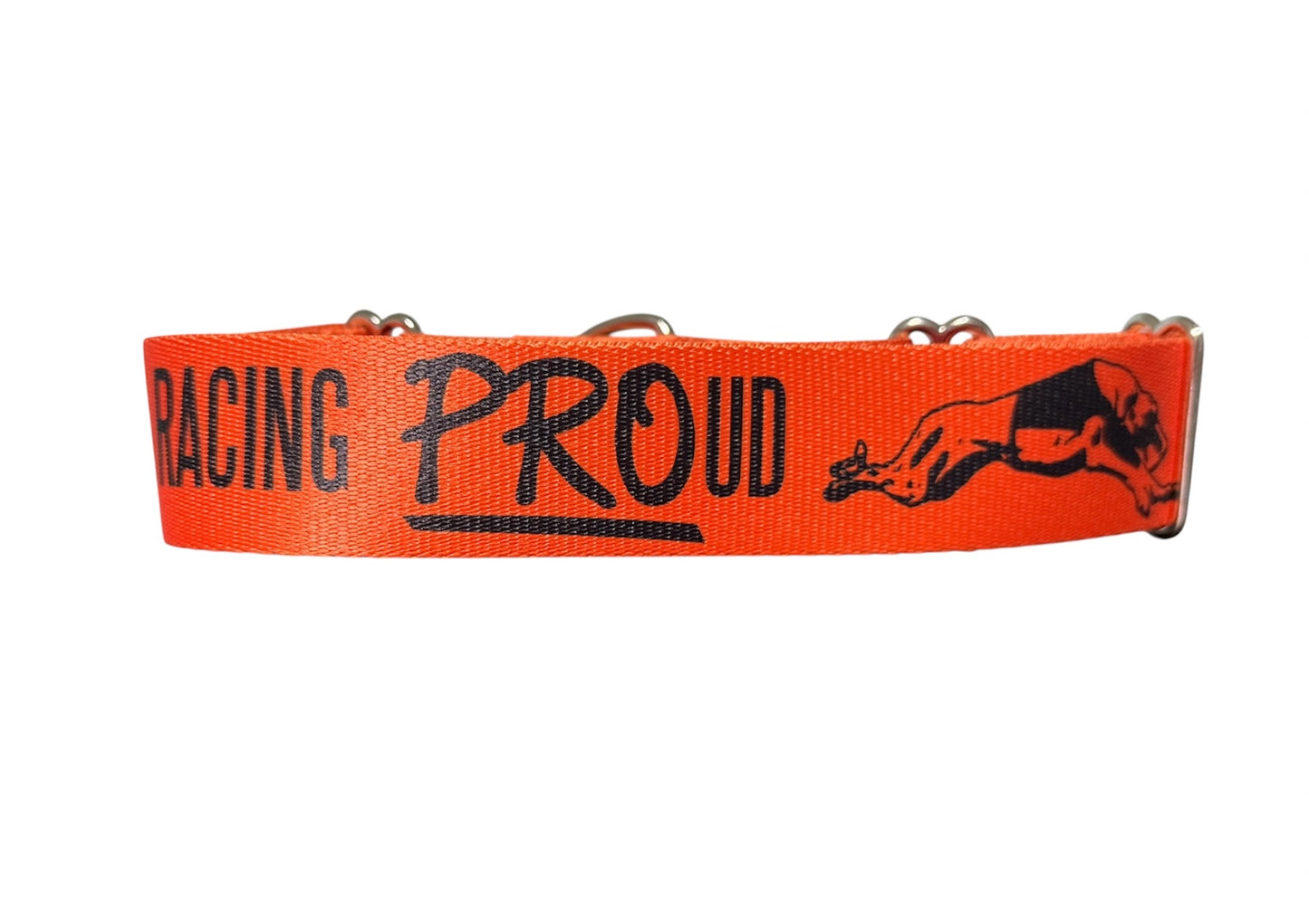 Racing PROud Greyhound Martingale or House Collar Orange