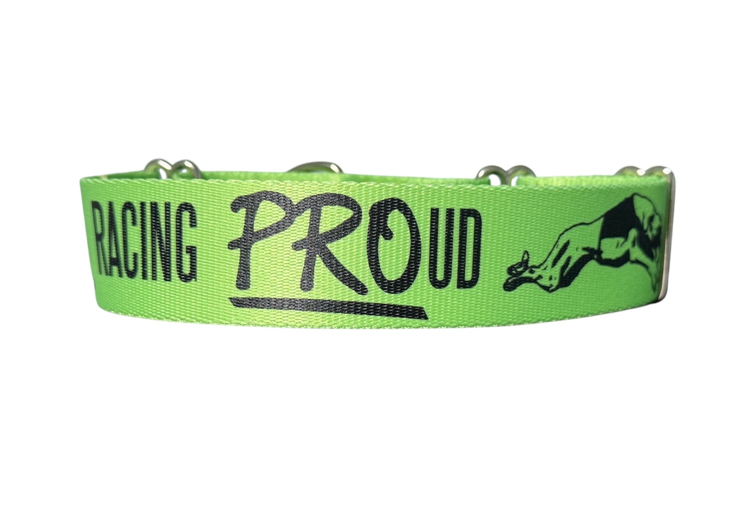 Racing PROud Greyhound Martingale or House Collar Lime