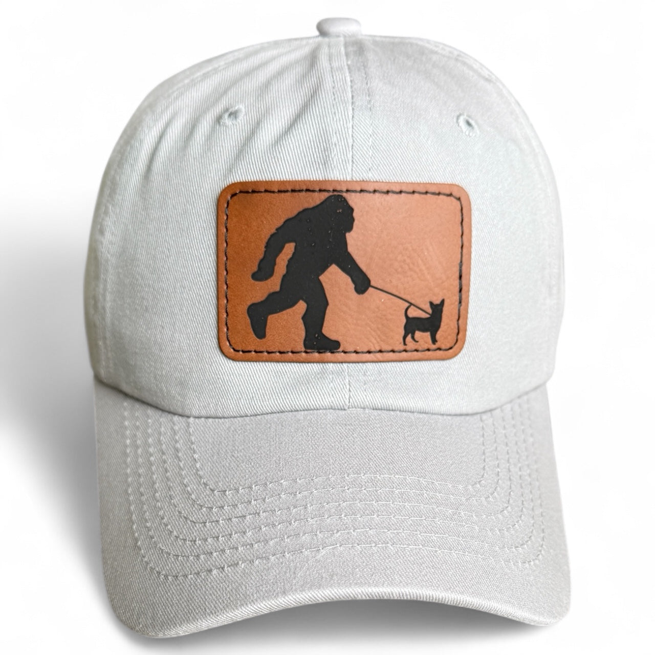 Sasquatch Bigfoot Walking Dog Baseball Hat Multiple Colors & Breeds