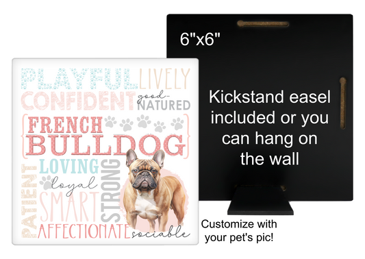 Frenchie French Bulldog Personalized 6" Sign or 3.5" Fridge Magnet