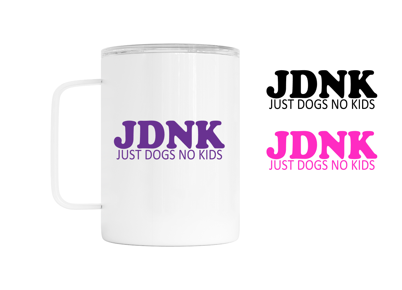Just Dogs No Kids 12 oz. Stainless Steel Insulated Coffee Mug