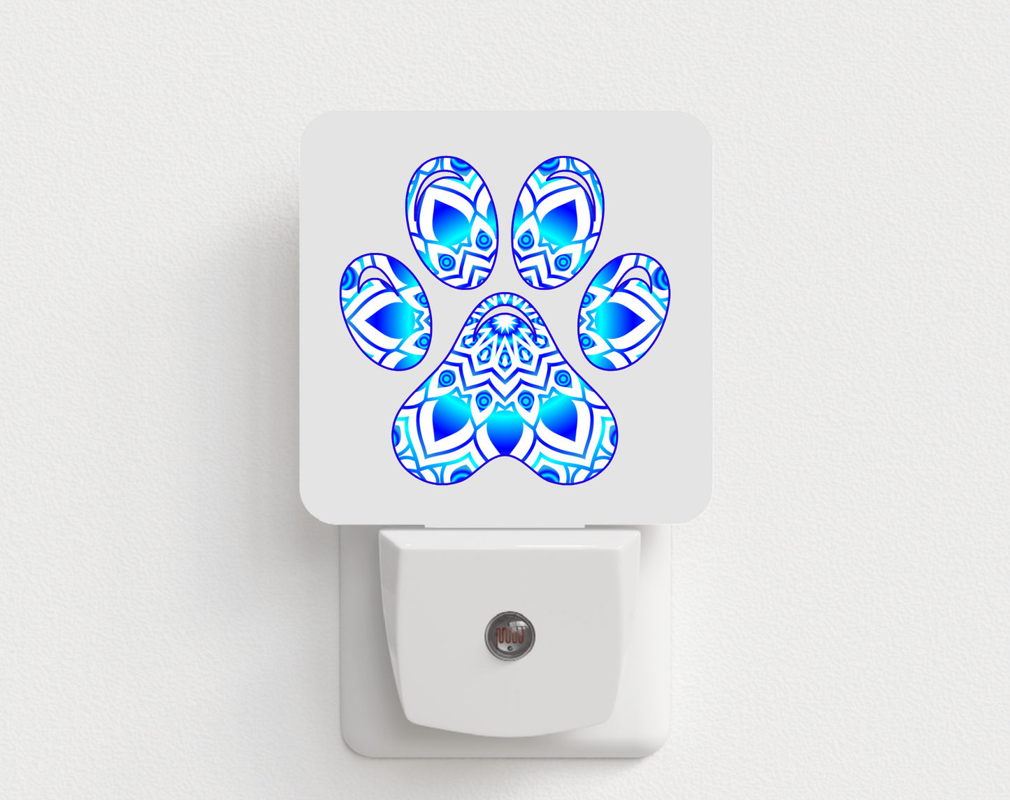 Blue Mosaic Dog Paw Night Light