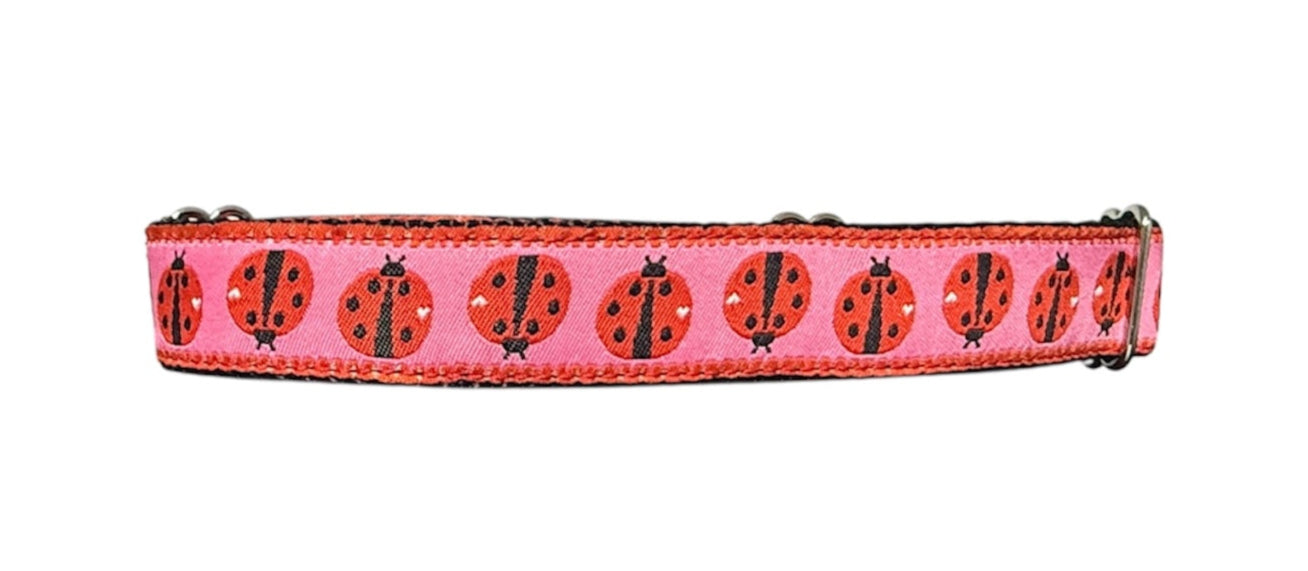 Ladybugs Ribbon Dog Collar 1"