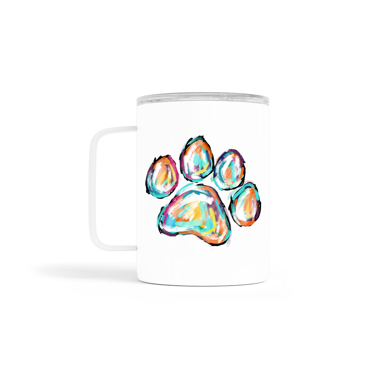 Watercolor Dog Paw Stainless Steel Insulated Coffee Mug
