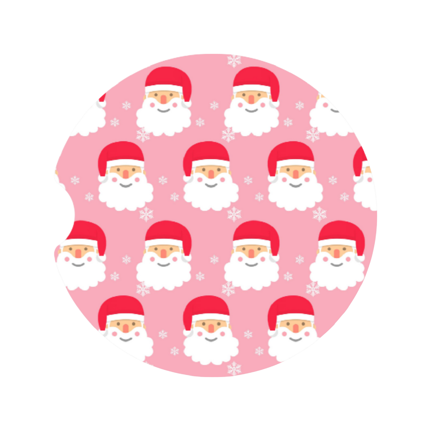 Pink Santa Christmas Car Coaster