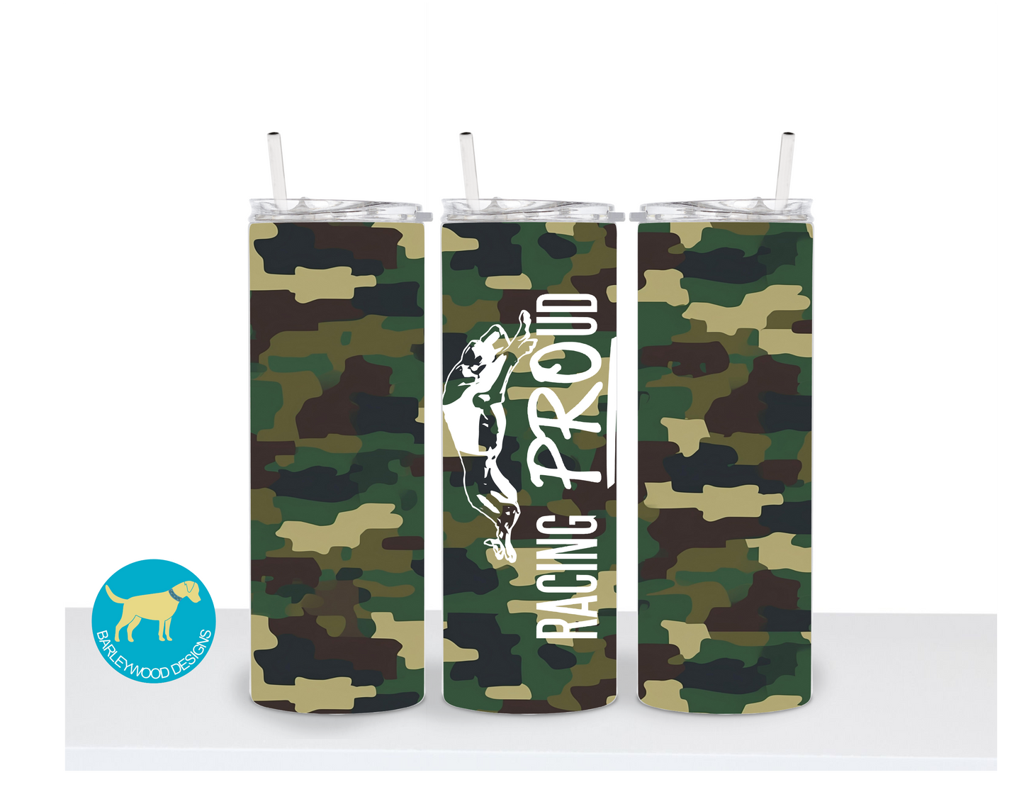 Racing PROud Camo 20 oz. Stainless Steel Skinny Tumbler