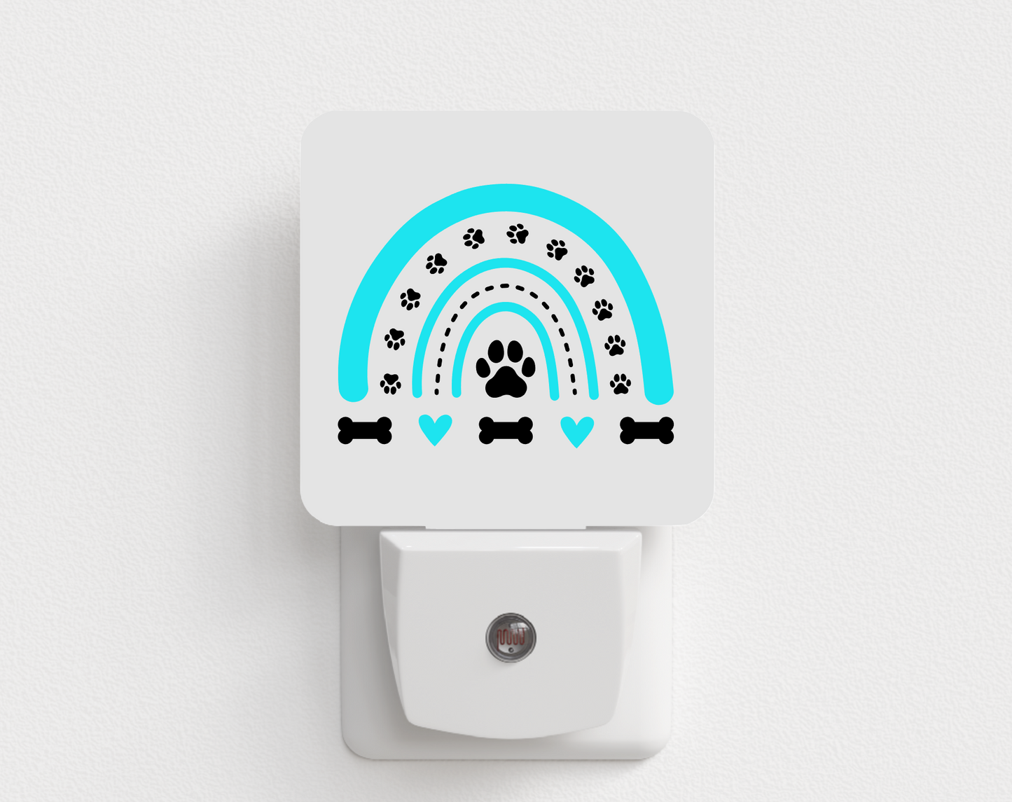 Rainbow Dog Print Night Light