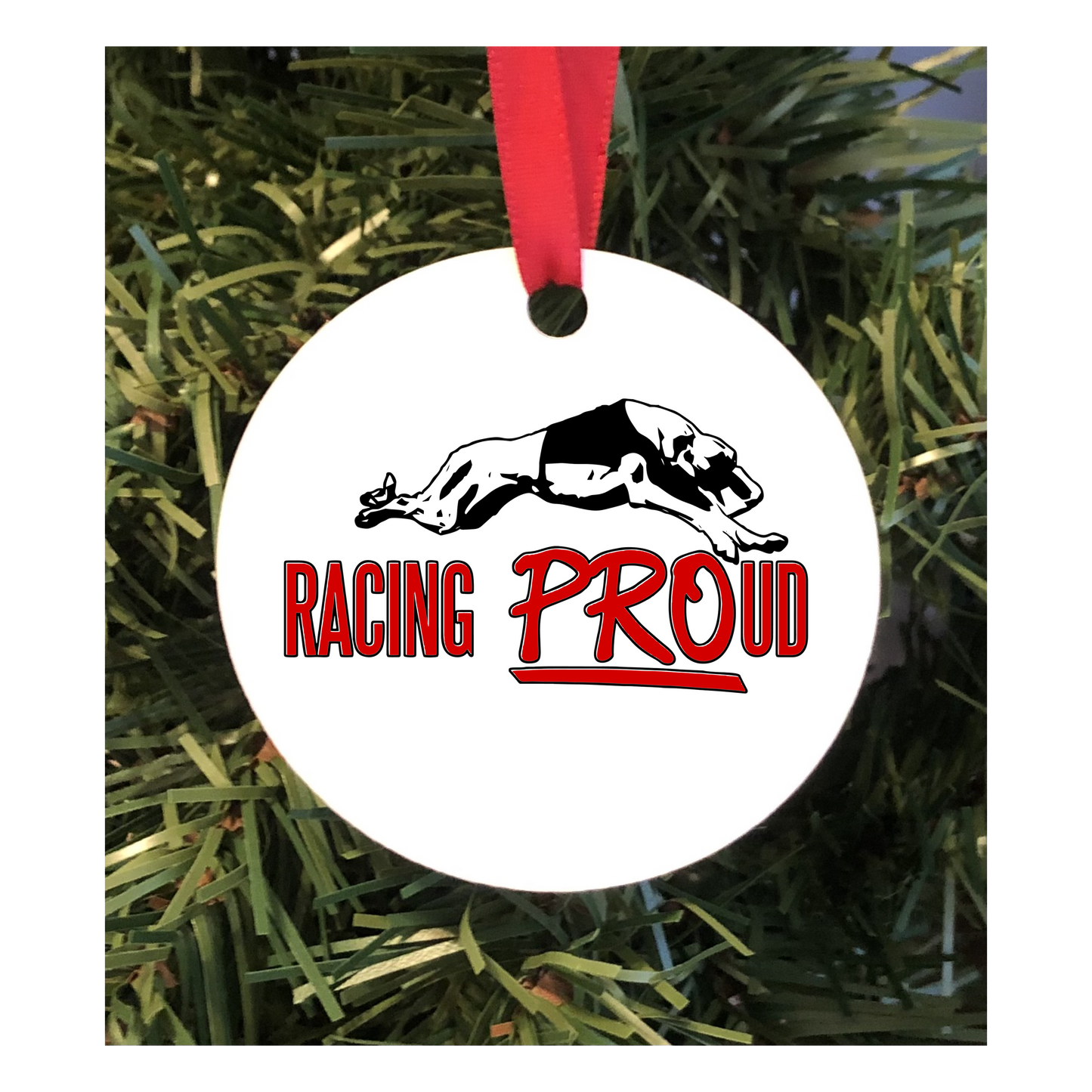 Racing PROud Red Christmas Ornament