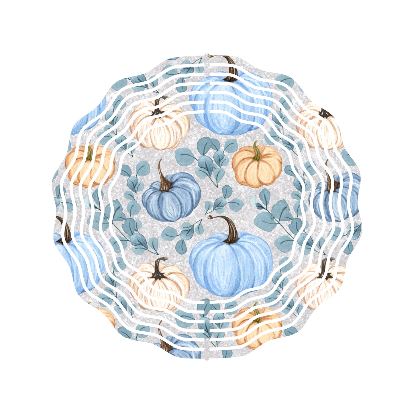 Blue Pumpkins Metal Wind Spinner 8"