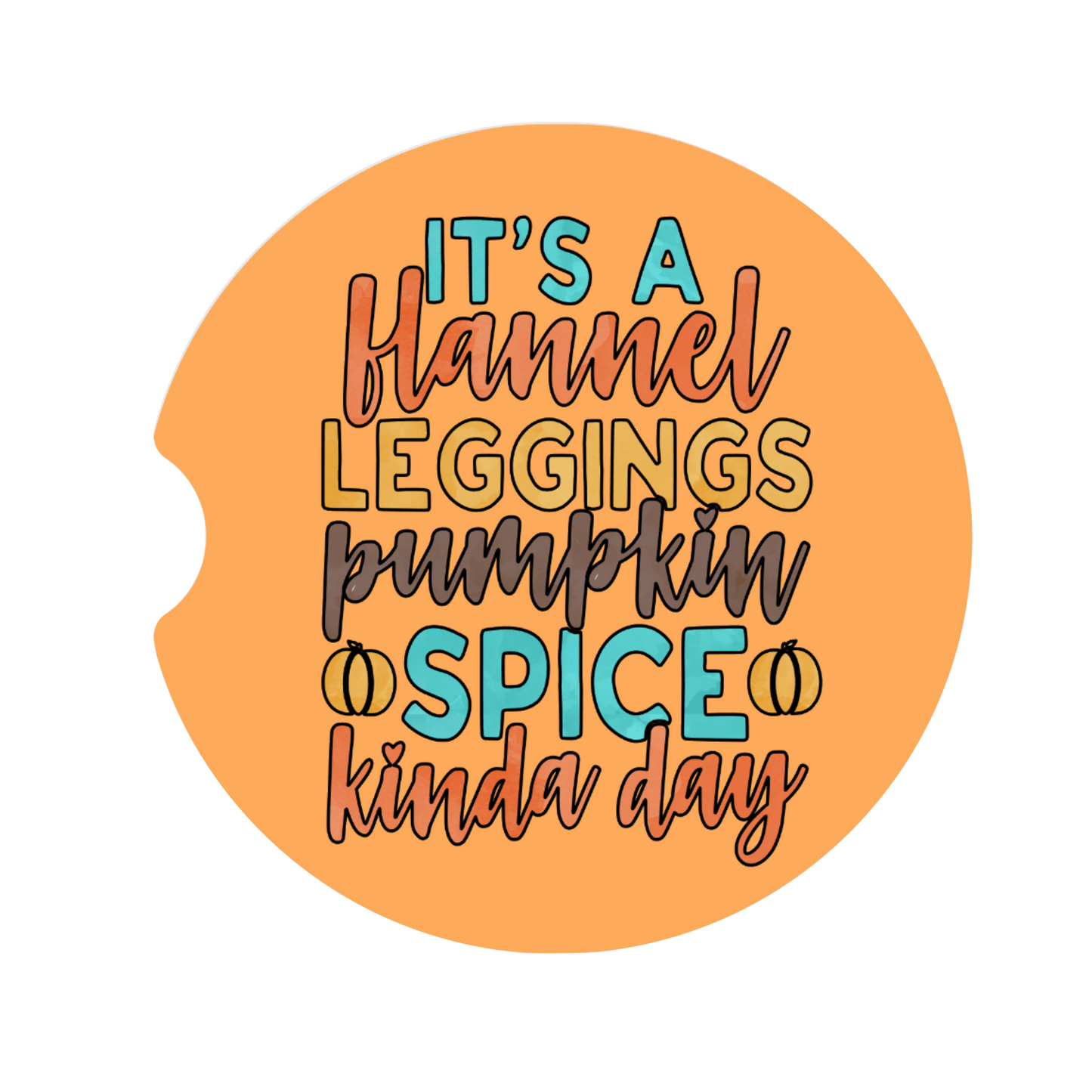 Flannel Leggings Pumpkin Spice Car Coaster