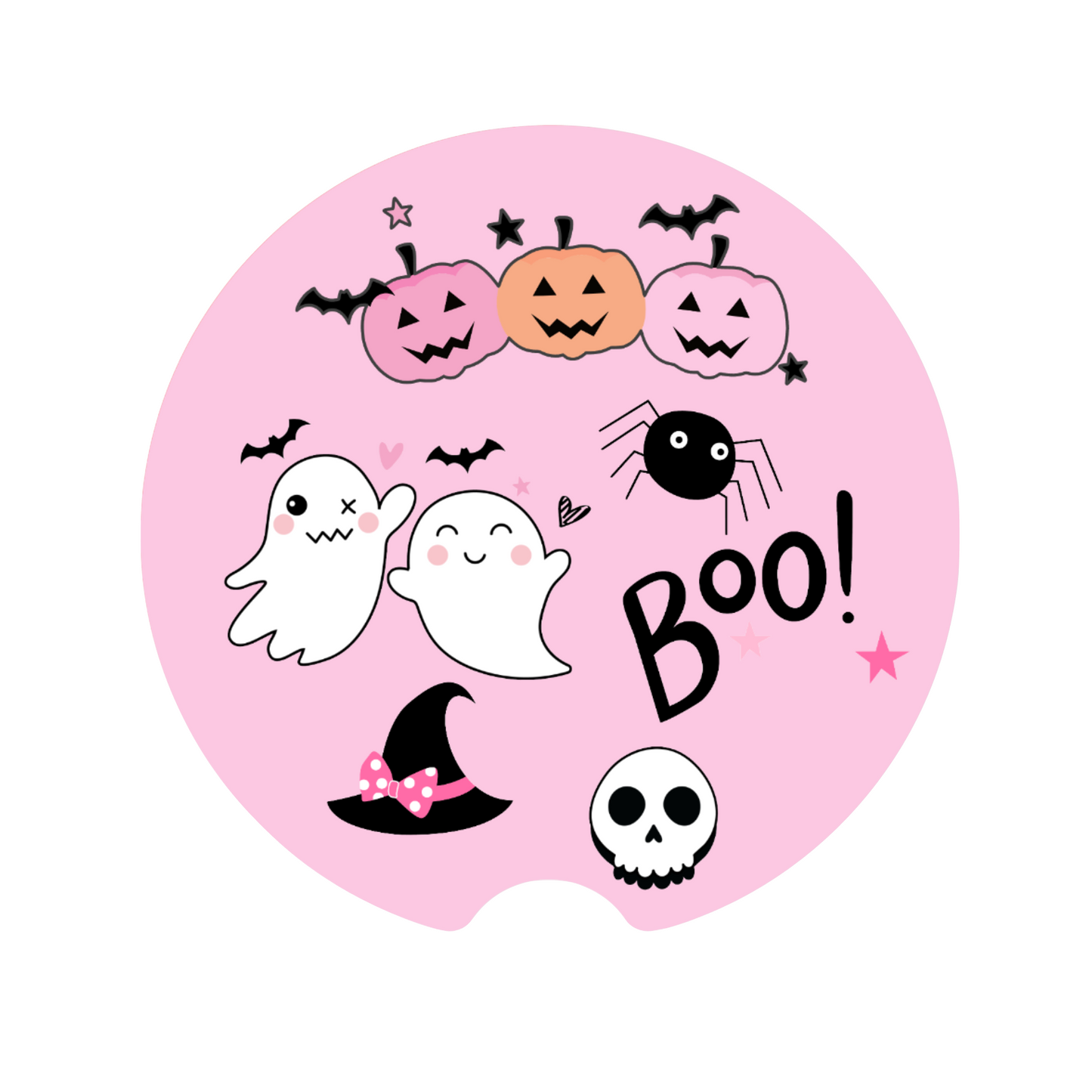 Halloween Pink Car Coaster