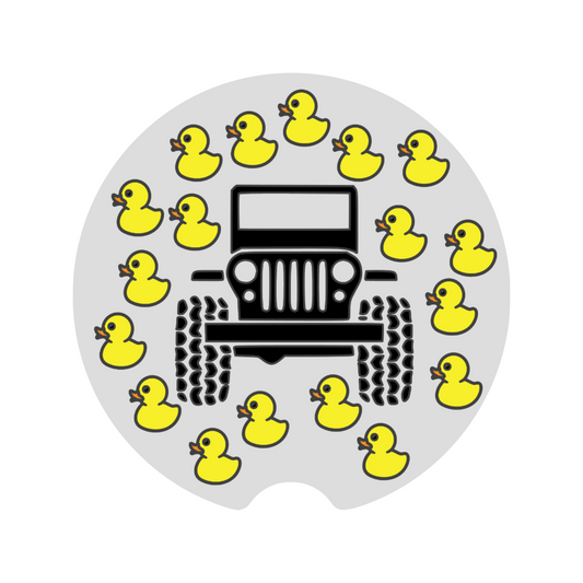 Jeep Off Road Vehicle Ducks Car Coaster