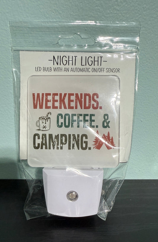 Weekends Coffee and Camping Night Light SALE