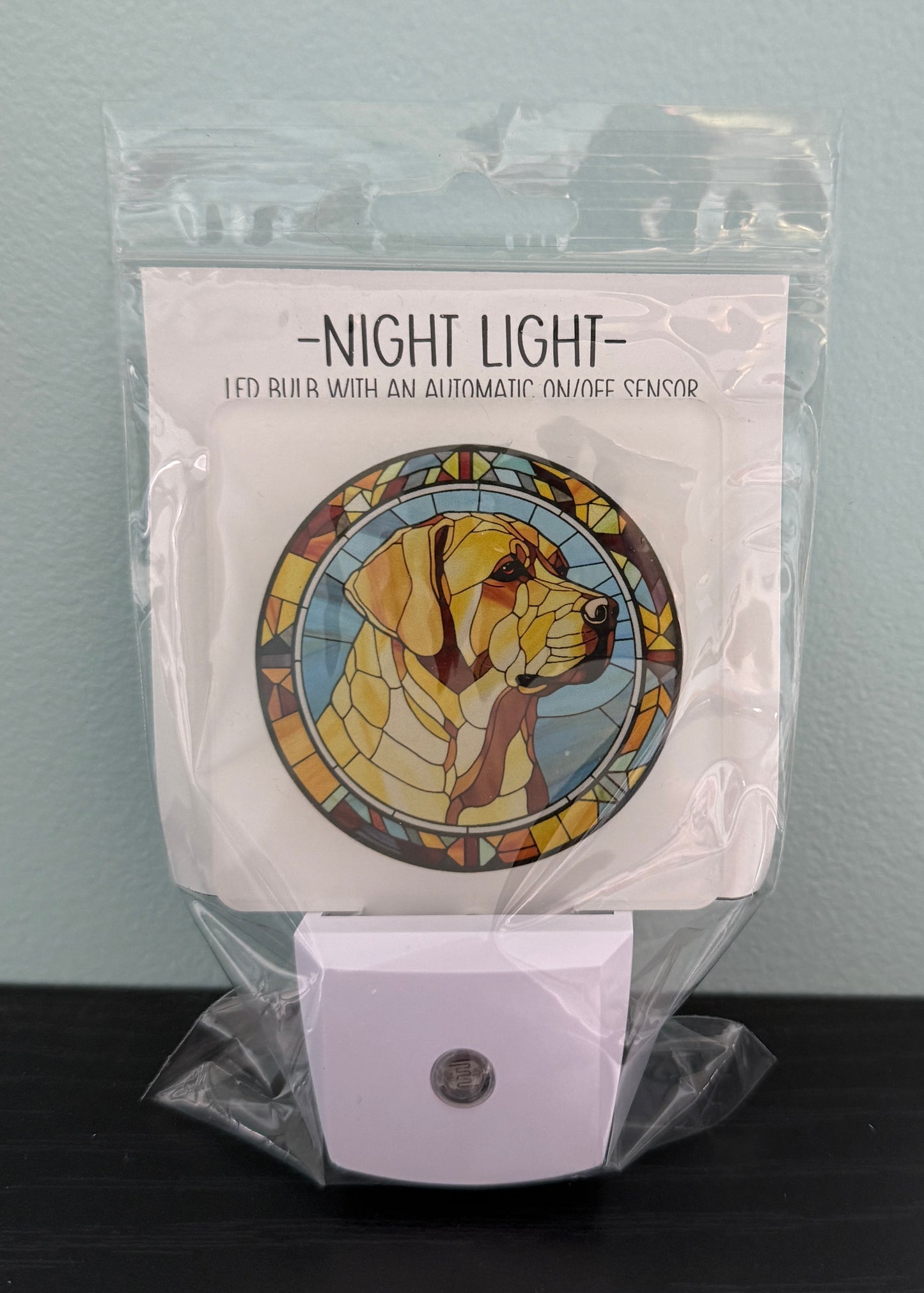 Yellow Labrador Stained Glass Night Light SALE