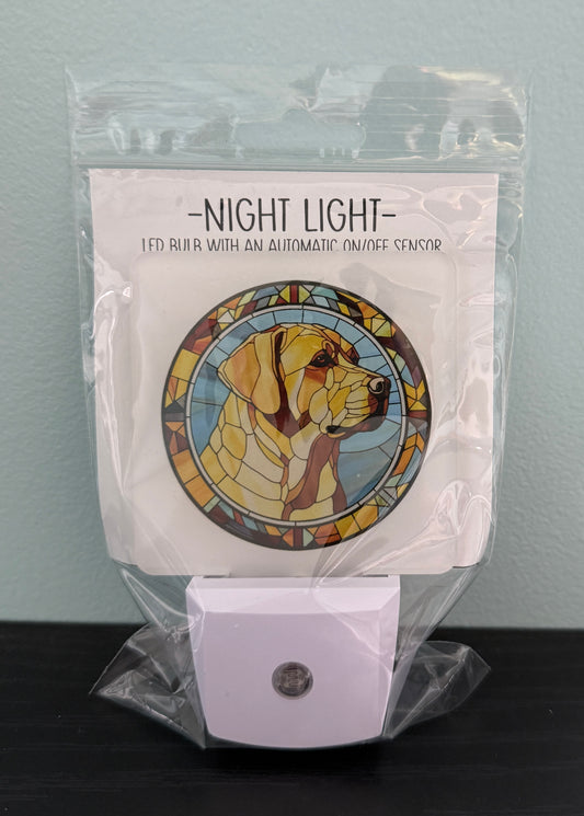Yellow Labrador Stained Glass Night Light SALE