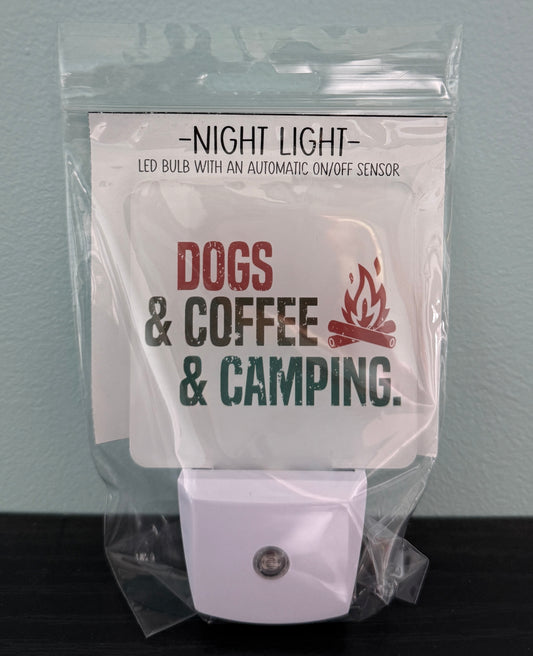 Dogs Coffee and Camping Night Light SALE
