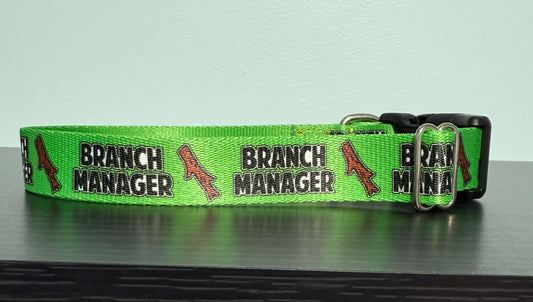 Branch Manager Nickname Dog Collar 1" Medium 14-18" Neck SALE