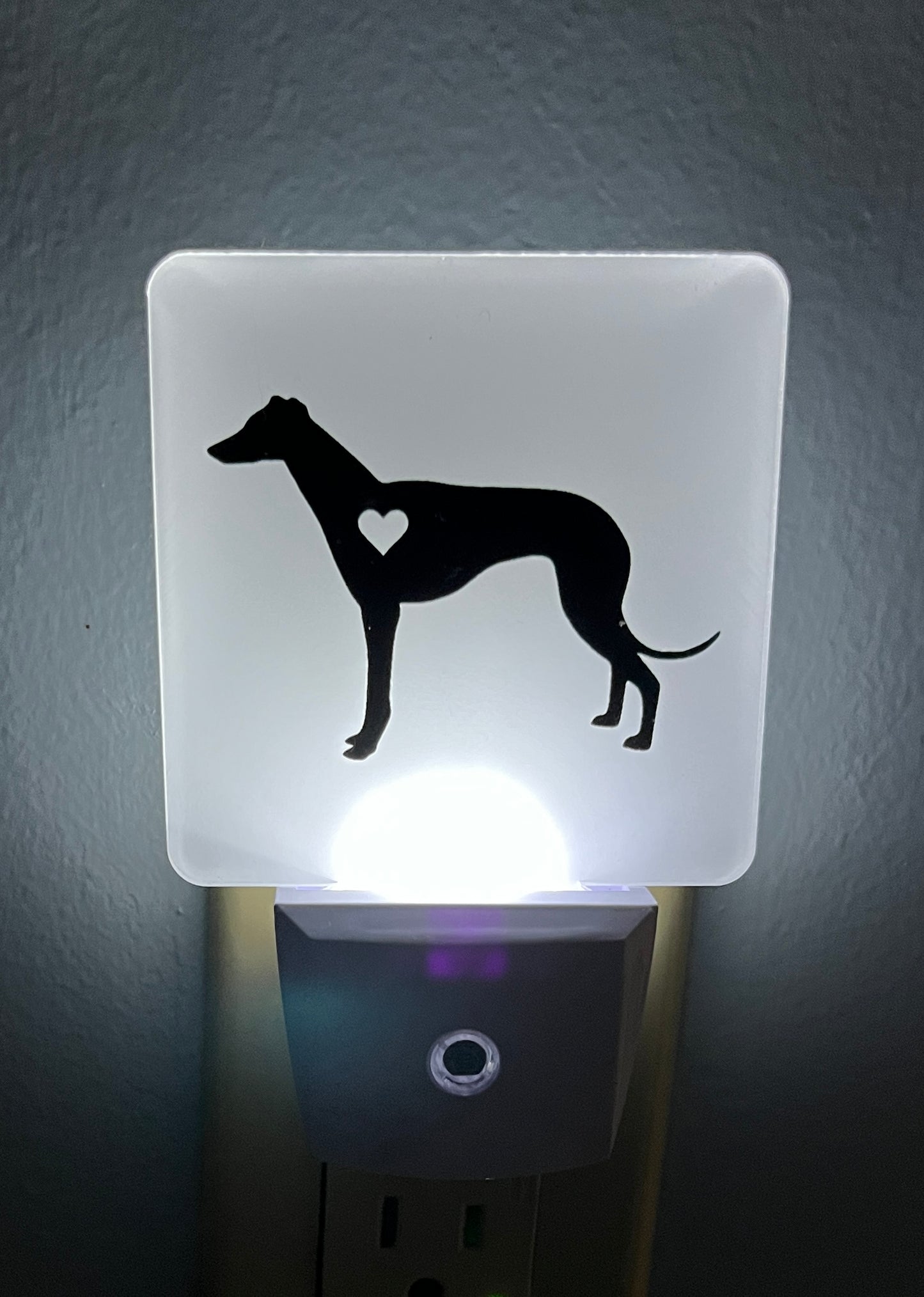 Greyhound With Heart Night Light