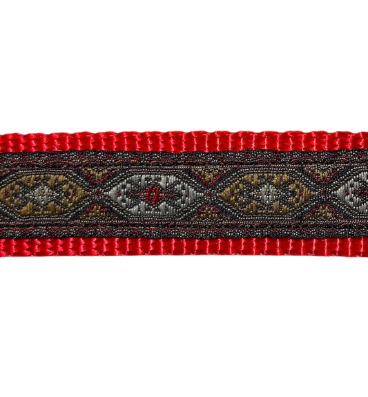 Red Tapestry Ribbon Dog Collar 1"
