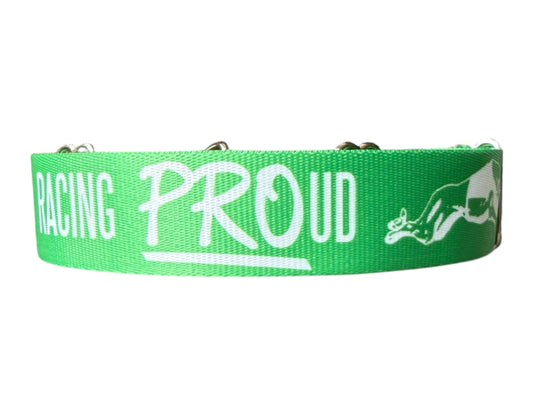 Racing PROud Greyhound Martingale or House Collar Green