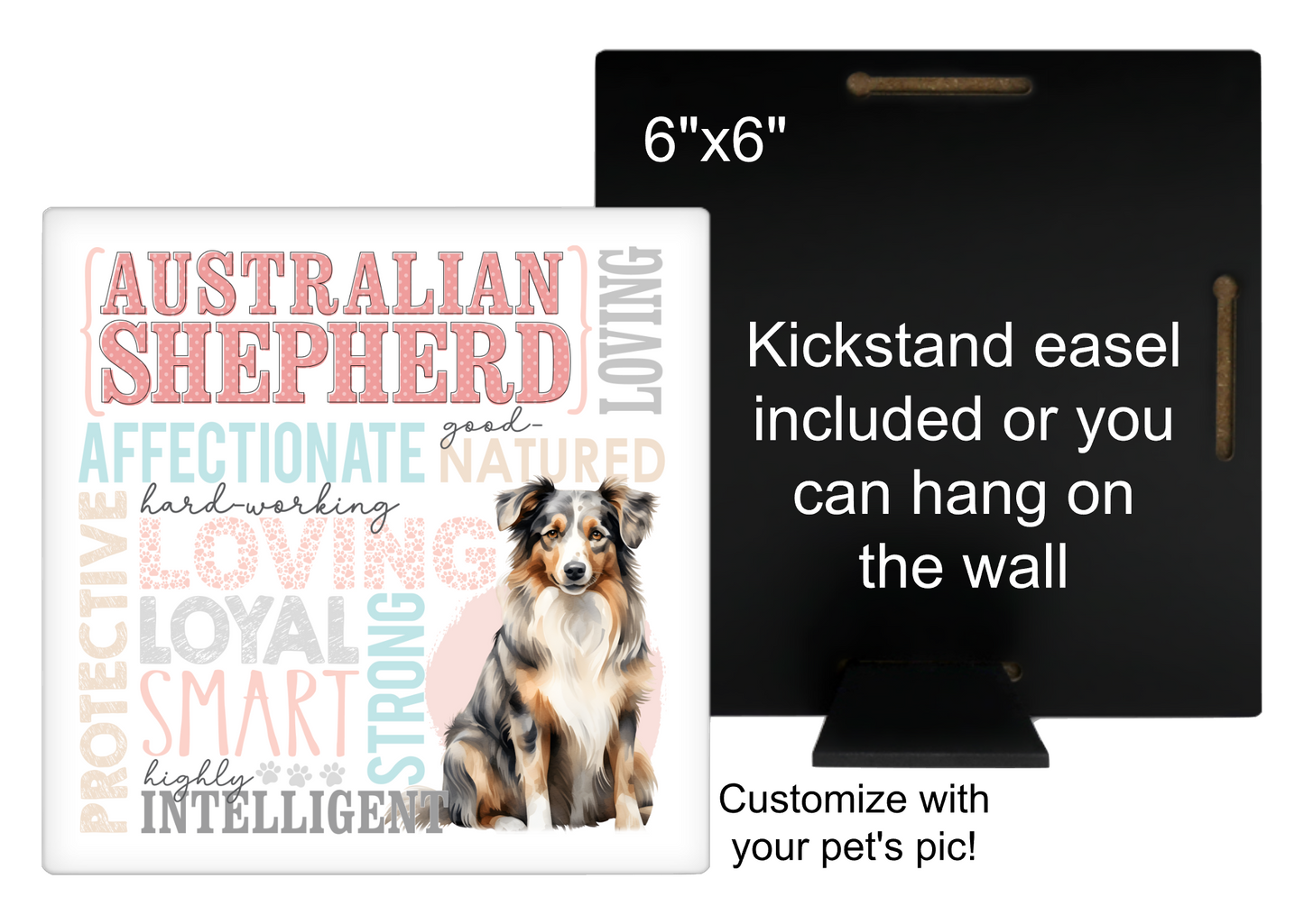 Australian Shepherd Aussie Personalized 6" Sign or 3.5" Fridge Magnet