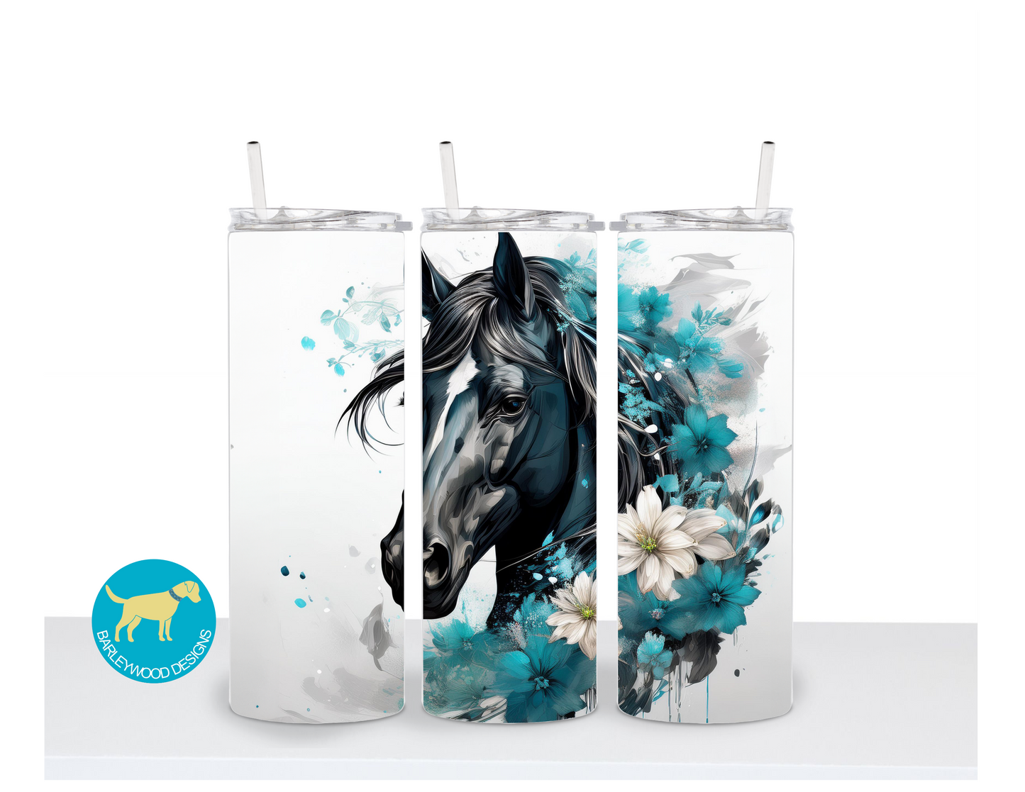 Black Horse 20 oz. Stainless Steel Skinny Tumbler