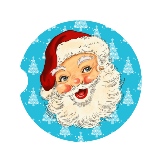 Santa Blue Christmas Car Coaster