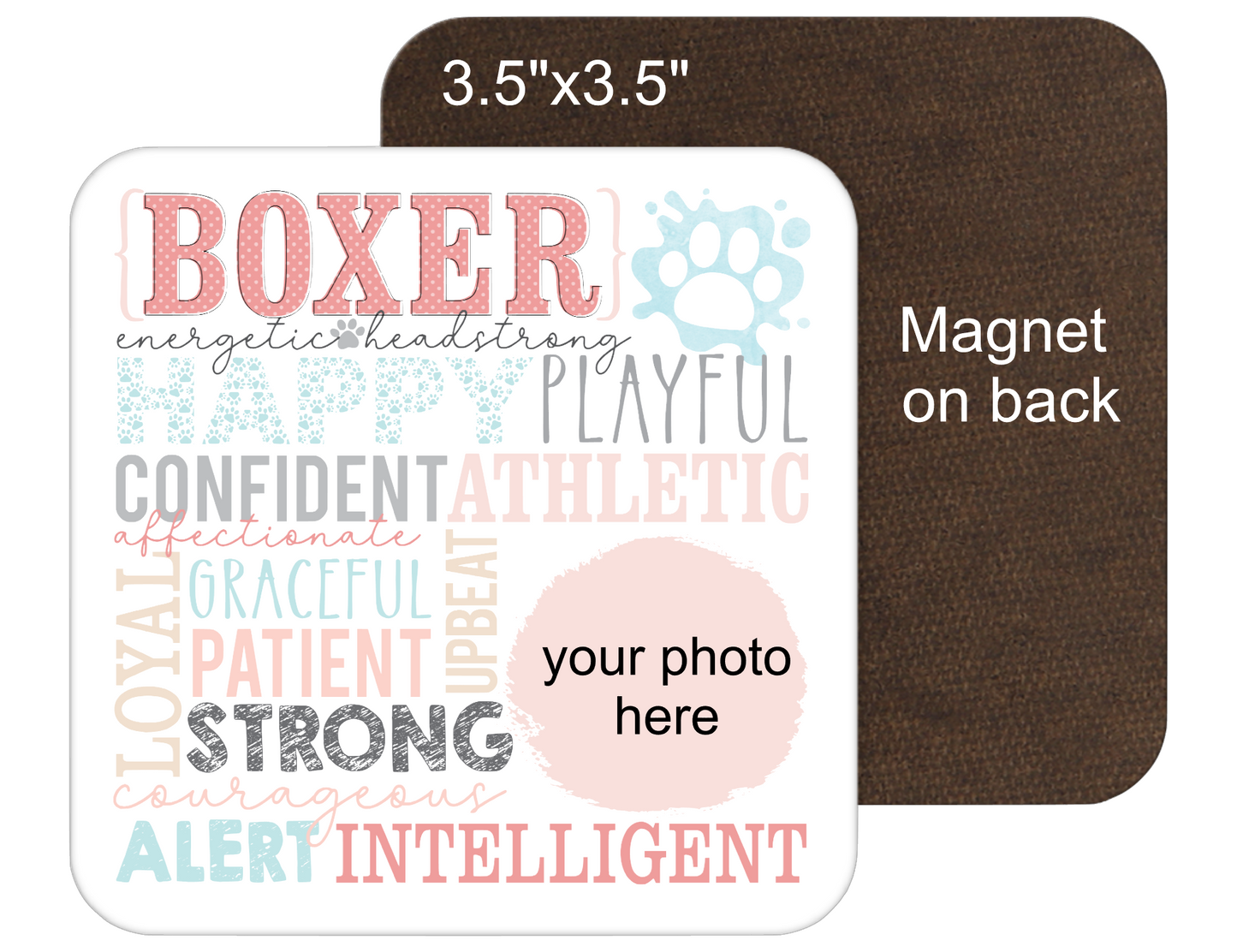 Boxer Personalized 6" Sign or 3.5" Fridge Magnet