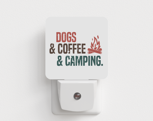 Dogs Coffee and Camping Night Light