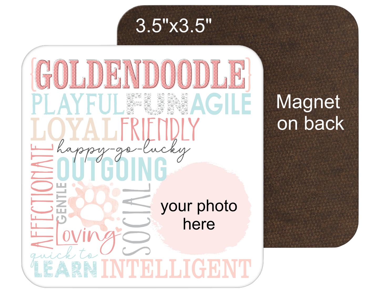 Goldendoodle Personalized 6" Sign or 3.5" Fridge Magnet