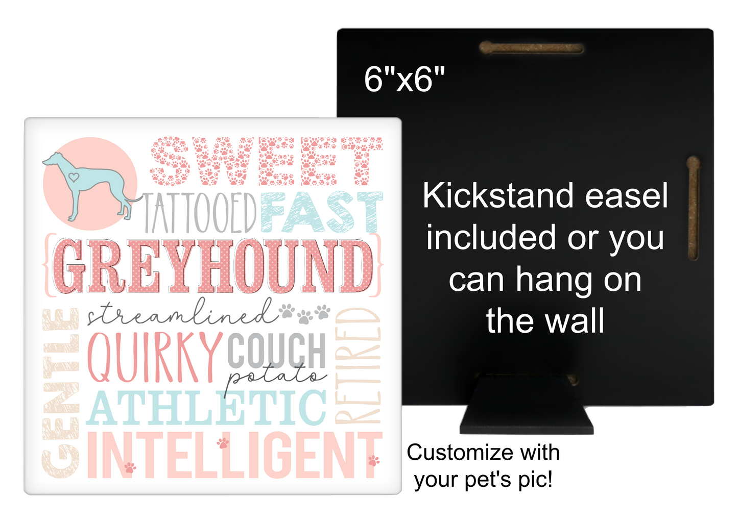 Greyhound Personalized 6" Sign or 3.5" Fridge Magnet