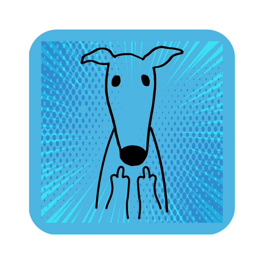 Greyhound Whippet Middle Fingers Fridge Magnet